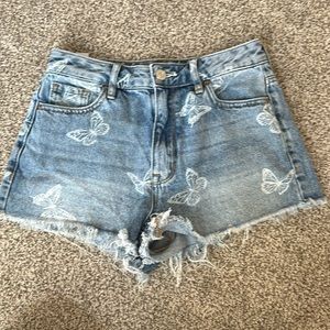 PacSun butterfly jean shorts